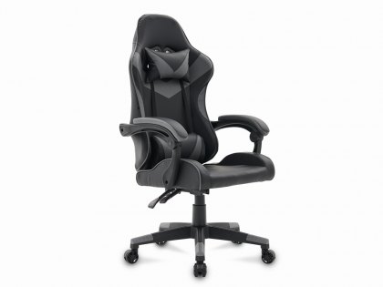 TGC Lagos Black and Grey Faux Leather Gaming Chair