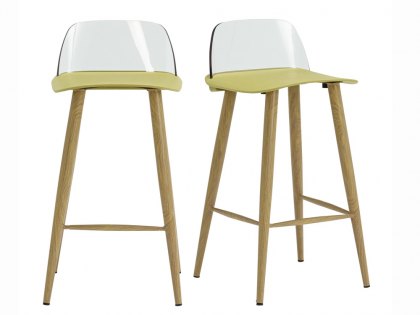 LPD Chelsea Lime and Oak Bar Stools ( Pack of 2)