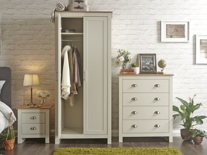 GFW Lancaster Cream and Oak 3 Piece Bedroom Furniture Package (Flat Packed)