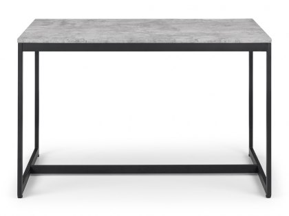 Julian Bowen Staten 120cm Concrete Effect and Black Dining Table and 2 Bench Set