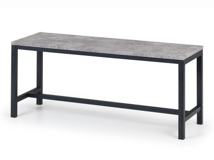 Julian Bowen Staten 120cm Concrete Effect Dining Table with 2 Kari Black Chairs and Bench Set