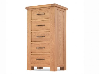 Archers Ambleside 5 Drawer Oak Wooden Tall Narrow Chest of Drawers (Assembled)