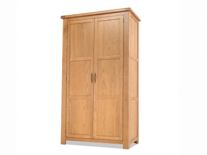 Archers Ambleside 2 Door Full Hanging Oak Wooden Double Wardrobe (Part Assembled)