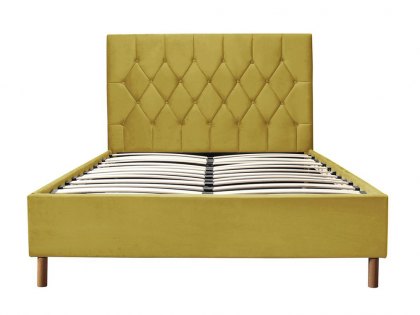 Birlea Loxley 4ft6 Double Mustard Upholstered Fabric Bed Frame