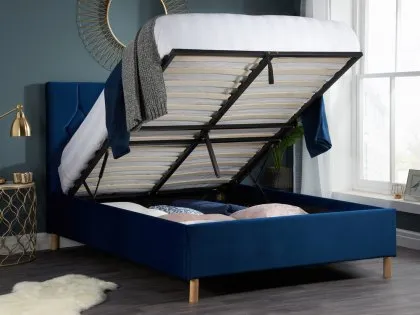 Birlea Loxley 4ft6 Double Midnight Blue Fabric Ottoman Bed Frame