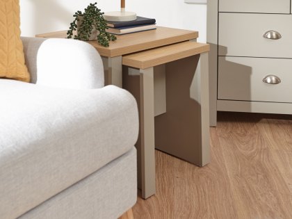 GFW Lancaster Grey and Oak Nest of Tables (Flat Packed)
