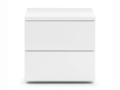 Julian Bowen Monaco White High Gloss 2 Drawer Bedside Table