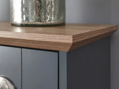 GFW Lancaster Slate Blue and Oak 1 Drawer Lamp Table