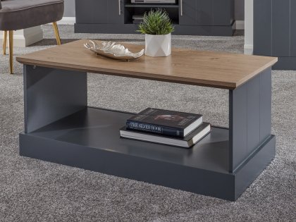 GFW Kendal Slate Blue and Oak Coffee Table (Flat Packed)