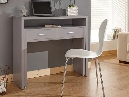 GFW Regis Grey 2 Drawer Extending Console Desk