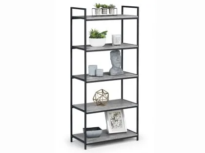 Julian Bowen Staten Concrete Effect 5 Tier Tall Bookcase