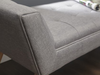 GFW Milan Light Grey Upholstered Fabric Bench