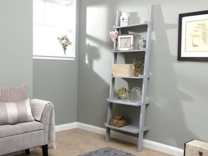 GFW Stockholm  Ladder Style 5 Tier Grey Wall Rack (Flat Packed)