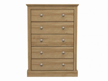 LPD Devon 5 Drawer Oak Chest of Drawers (Flat Packed)