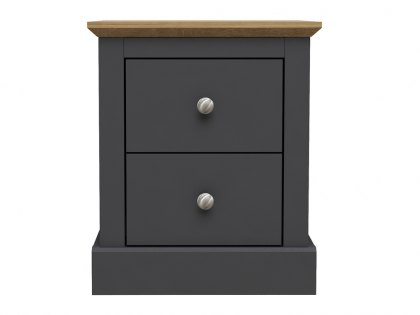 LPD Devon 2 Drawer Charcoal and Oak Bedside Cabinet (Flat Packed)