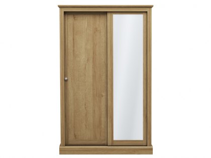 LPD Devon Oak Sliding Door Mirrored Double Wardrobe (Flat Packed)