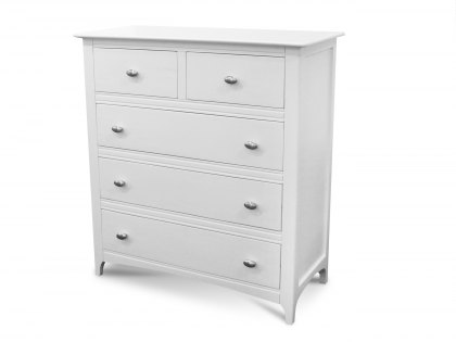 ASC Larrissa White 3+2 Drawer  Wooden Chest of Drawers (Assembled)