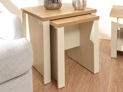 GFW Lancaster Cream and Oak Nest of Tables (Flat Packed)