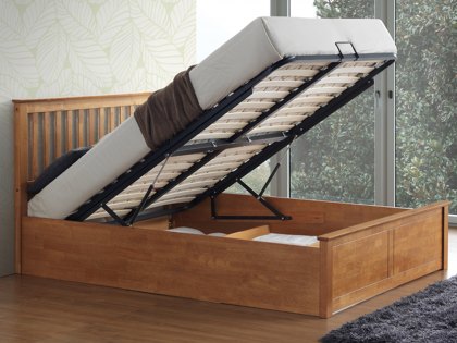 Bedmaster Malmo 4ft6 Double Oak Wooden Ottoman Bed Frame