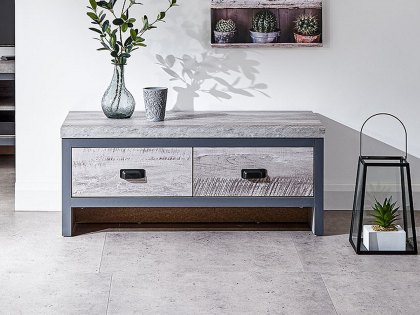 GFW Boston Grey Wood Effect 2 Drawer Coffee Table (Flat Packed)