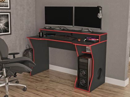 Birlea Enzo Black and Red Gaming Computer Desk