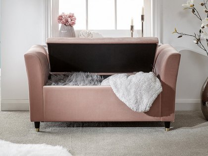 GFW Genoa Pink Upholstered Fabric Ottoman Window Seat (Flat Packed)