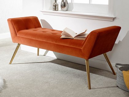 GFW Turin Russet Orange Upholstered Fabric Window Seat