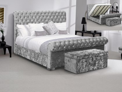 ASC Avia 6ft Super King Size Upholstered Fabric Ottoman Bed Frame