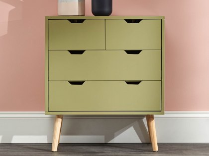 GFW Nyborg Boa Green 2+2 Drawer Chest of Drawers (Flat Packed)