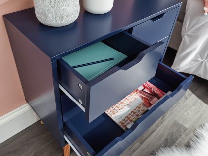 GFW Nyborg Nightshadow Blue 2+2 Drawer Chest of Drawers (Flat Packed)
