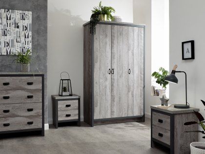 GFW Boston Grey 4 Piece Bedroom Furniture Package (Flat Packed)