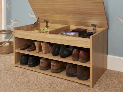 GFW Budget Oak Shoe Cabinet (Flat Packed)
