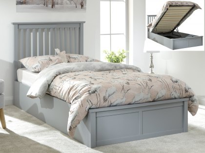GFW Como 3ft Single Grey Wooden Ottoman Bed Frame