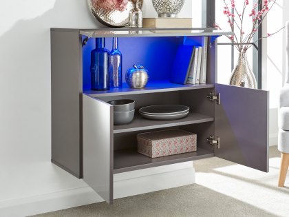 GFW Galicia Grey 2 Door Sideboard With LED (Flat Packed)