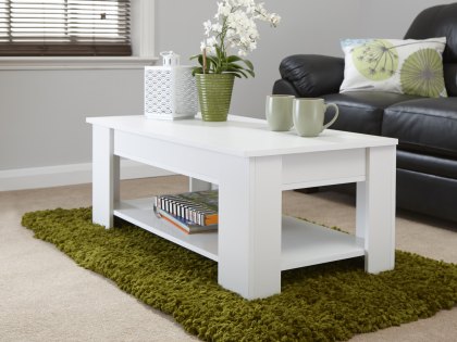GFW Arvika White Lift Up Coffee Table (Flat Packed)