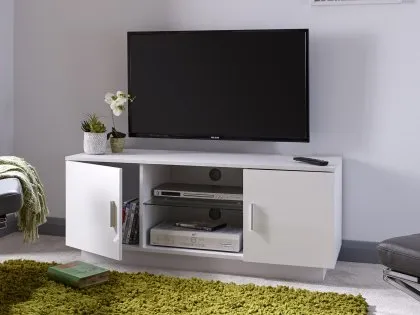 GFW Lima White High Gloss 2 Door TV Cabinet