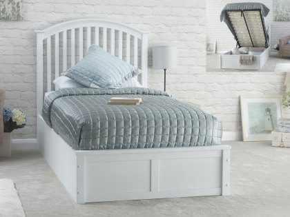 GFW Madrid 3ft Single White Wooden Ottoman Bed Frame