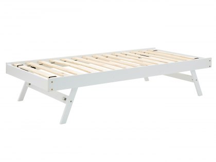 GFW Madrid 3ft Single White Wooden Trundle Under Bed Frame
