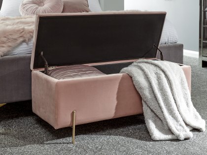 GFW Mystica Blush Pink Ottoman Storage Bench (Flat Packed)
