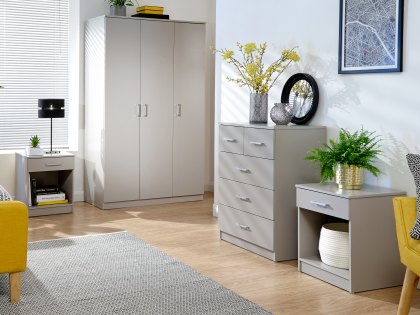 GFW Panama Grey 4 Piece Bedroom Furniture Package (Flat Packed)