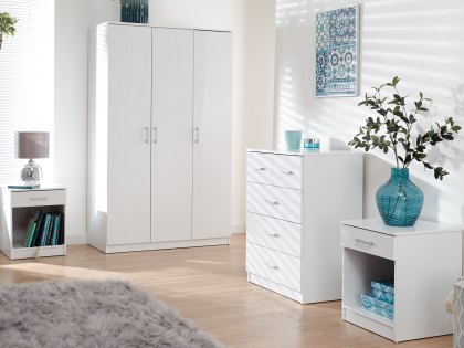 GFW Panama White 4 Piece Bedroom Furniture Package (Flat Packed)
