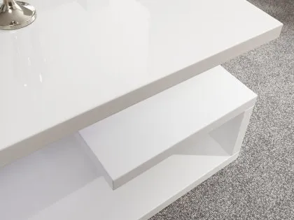GFW Polar White High Gloss Lamp Table with LED Lighting