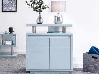 GFW Polar Grey High Gloss 2 Door Sideboard with LED (Flat Packed)