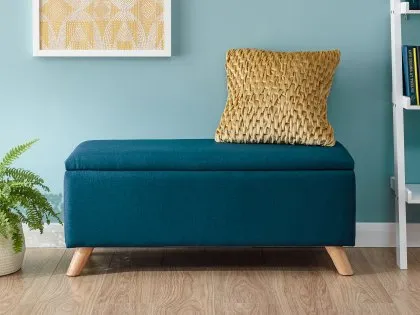 GFW Secreto Teal Fabric Blanket Box