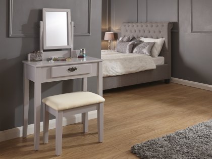 GFW Shaker Grey Dressing Table and Stool (Flat Packed)