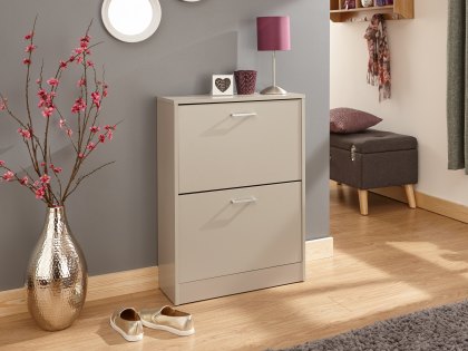 GFW Stirling Grey 2 Tier Shoe Cabinet (Flat Packed)
