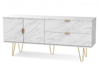 Welcome Hong Kong 2 Door 2 Drawer Sideboard with Gold Hairpin Legs (Assembled)