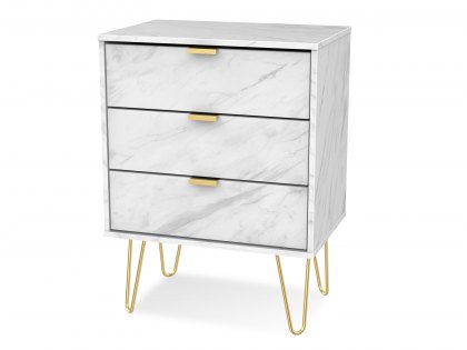 Welcome Hong Kong 3 Drawer Chest with Gold Hairpin Legs (Assembled)