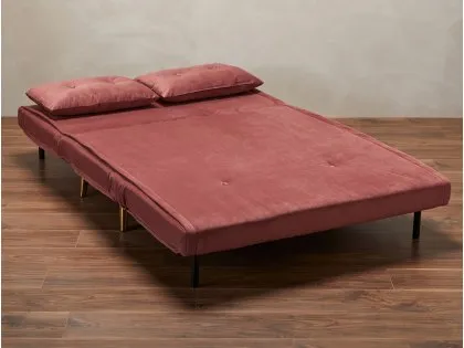 LPD Madison Pink Velvet Fabric Sofa Bed