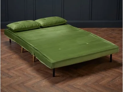 LPD Madison Green Velvet Fabric Sofa Bed